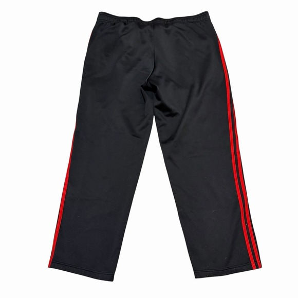 Adidas Essentials 3-Stripes Tricot Track Pants Black / Red Stripes Men's Size XL - Picture 2 of 10